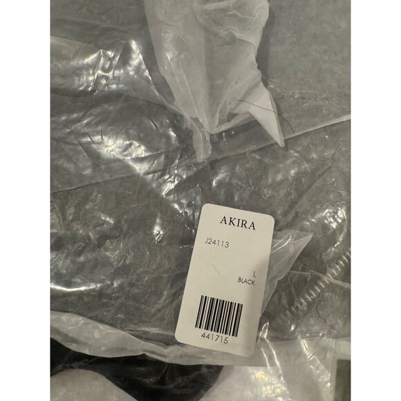 Akira Black Faux Leather Eyelet Cropped Jacket Womens L - Picture 5 of 5